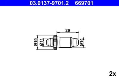 Aksesuar seti, El freni pabucu adjusting nut