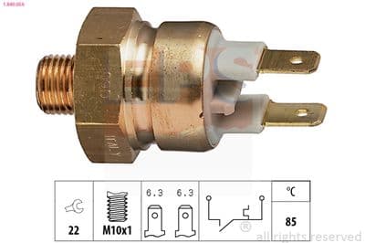 Sıcaklık şalteri, soğutma maddesi ikaz lambası Made in Italy - OE Equivalent