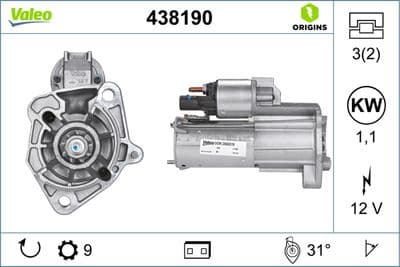 Marş motoru VALEO ORIGINS NEW OE TECHNOLOGY