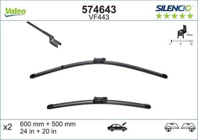 Silecek süpürgesi SILENCIO FLAT BLADE SET