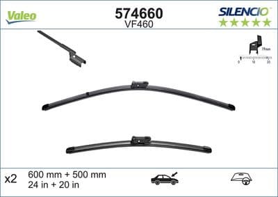 Silecek süpürgesi SILENCIO FLAT BLADE SET