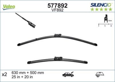 Silecek süpürgesi SILENCIO FLAT BLADE SET