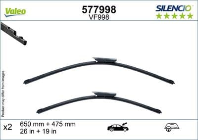 Silecek süpürgesi SILENCIO FLAT BLADE SET